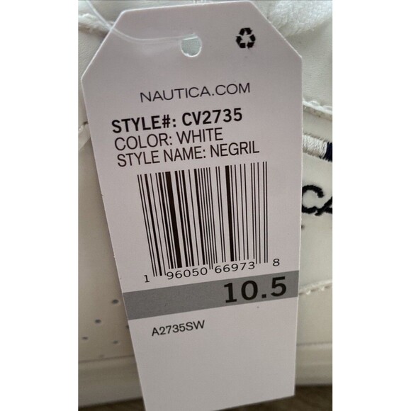 Nautica Men\'s Negril Classic Lace Up Low Top Sneaker White Navy CV2735 Size 10.5 main image 12